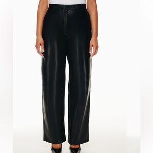 Aritzia Babaton The Agency Black Leather Pant Trousers